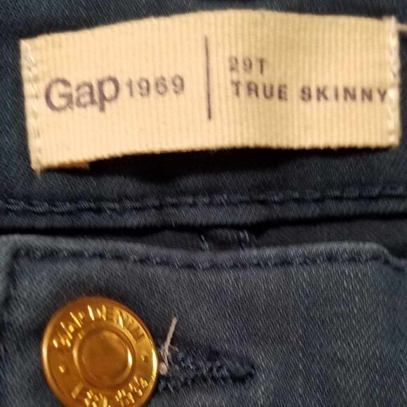 GAP True Skinny Green (Teal) Jeans size 29T - Picture 11 of 11